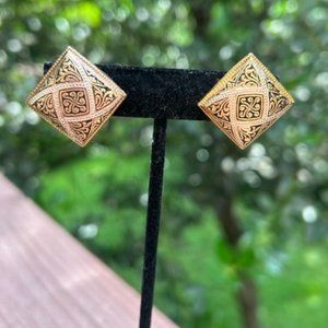 VTG Damascene Spanish Square EARRINGS